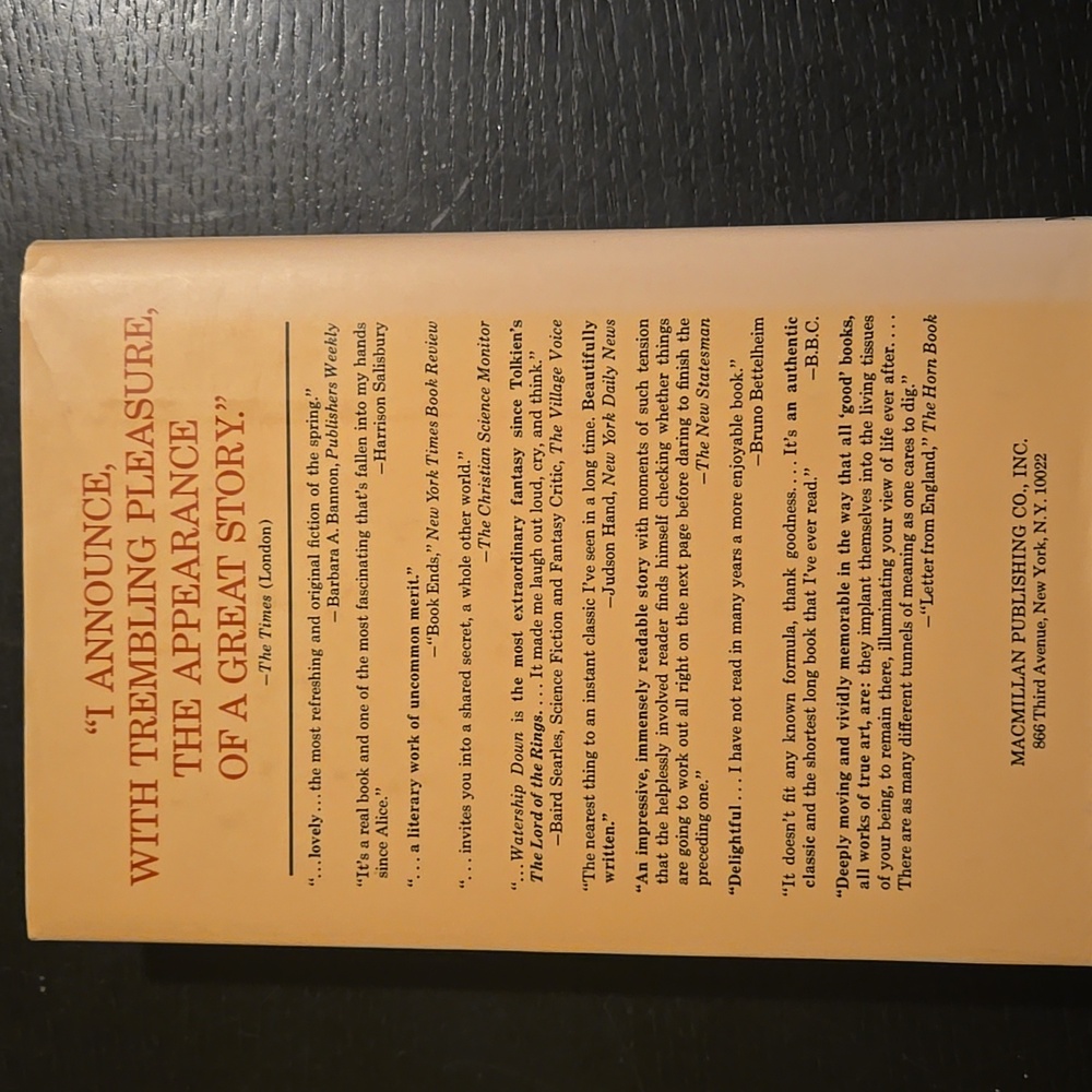 1972 Watership Down A Novel by Richard Adams Hardcover - Picture 3 of 8